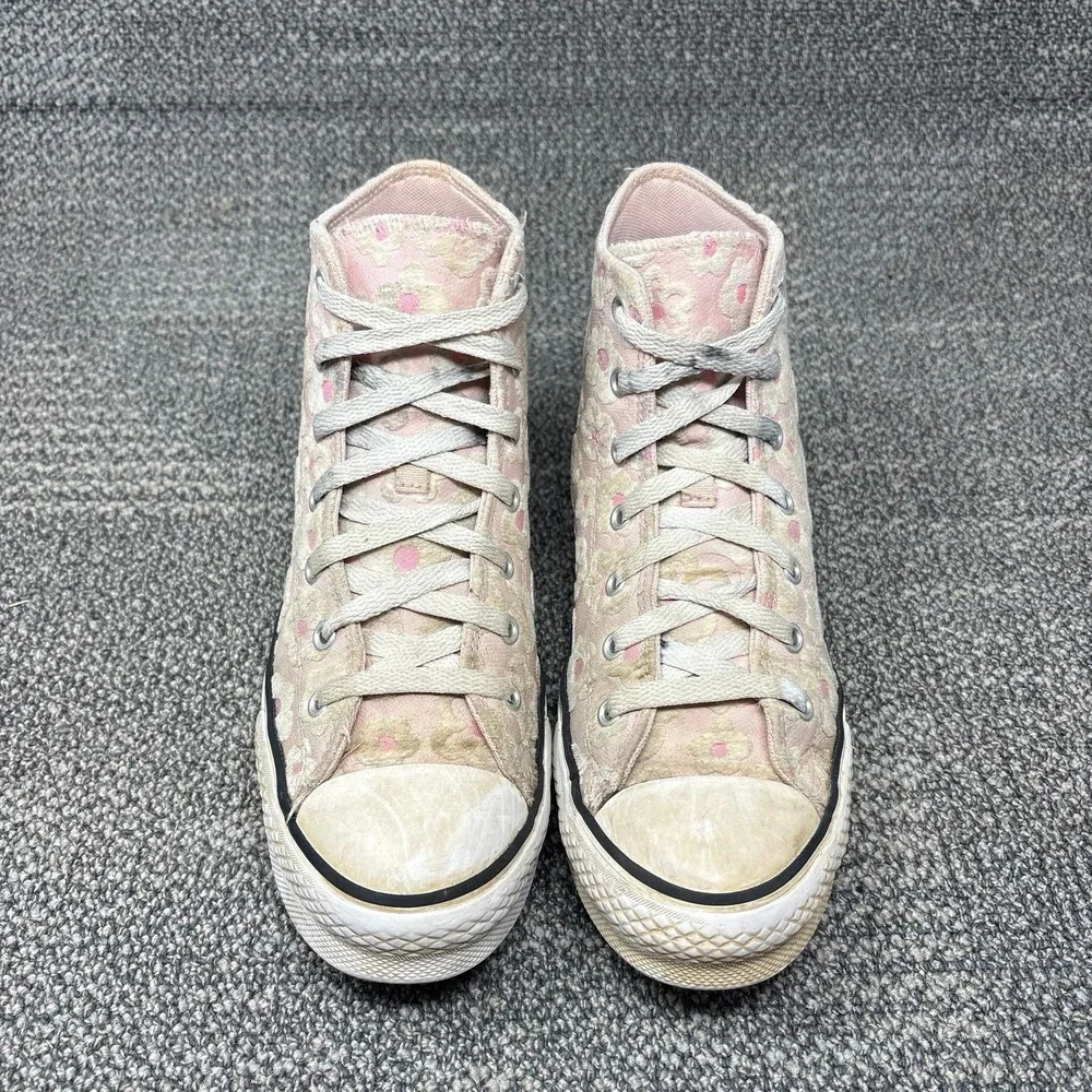 Converse Chuck Taylor All Star Kids Size 6 Pink Floral Chenille High Top A06324C